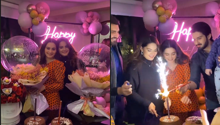 Inside Aiman, Minal Khan's midnight birthday surprise arranged by hubbies - Vimarsana News