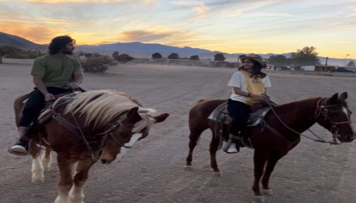 Ananya Panday goes horse riding with co-star Vijay Deverakonda, pics