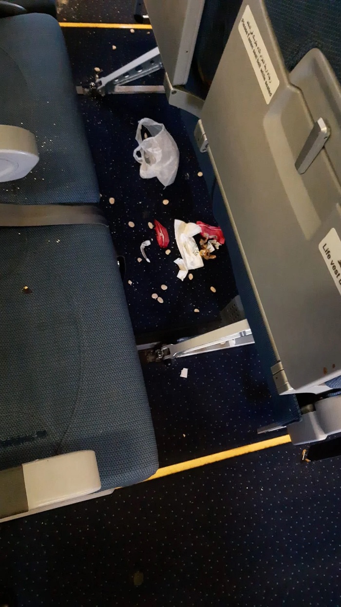 All manners down the toilet: Passengers turn PIA plane into a trash can