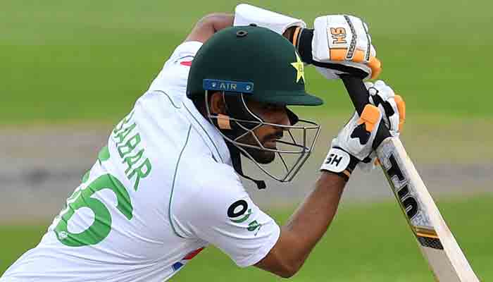 Pakistan skipper Babar Azam playing a shot. File photo