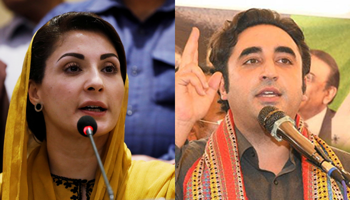 PML-N Vice-President Maryam Nawaz (left) and PPP Chairman Bilawal Bhutto-Zardari. — Reuters/Twitter/File