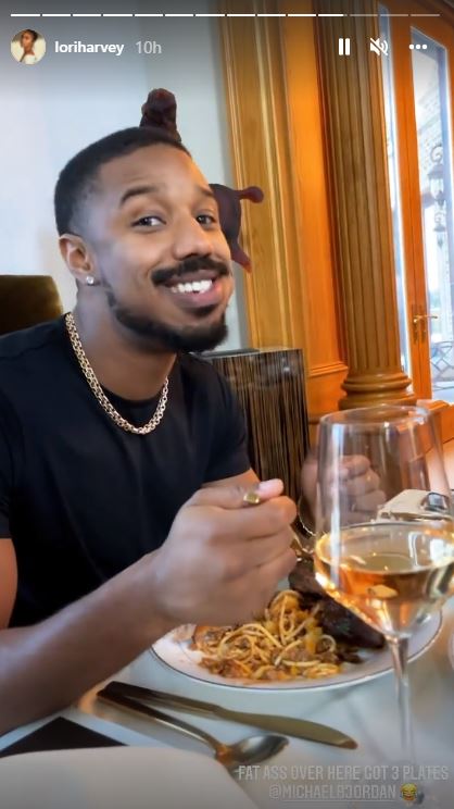 Michael B. Jordan drops by at beau Lori Harveys family Thanksgiving dinner