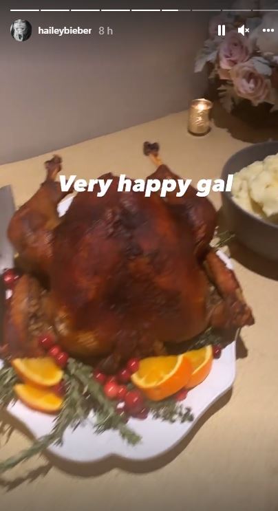 Hailey Bieber ends her Thanksgiving night with this iconic Friends episode
