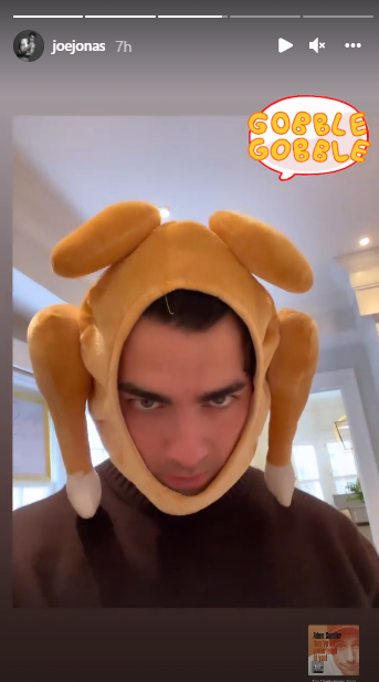 Joe Jonas dons a Turkey hat as he kick-starts Thanksgiving celebrations