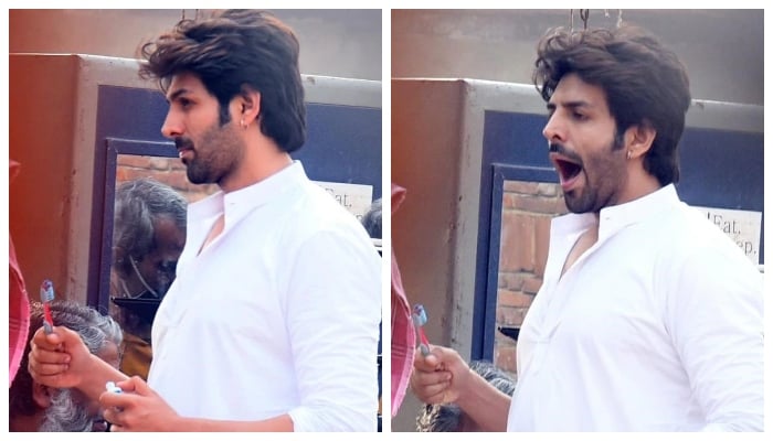 Shehzada: Kartik Aaryan papped at sets of new film