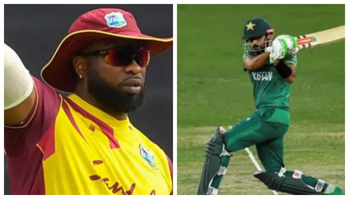 West Indies skipper Pollard (left) and Pakistan captain Babar Azam (right). Photo: AFP