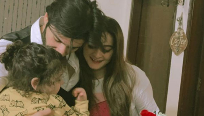 Aiman Khan marks wedding anniversary with Muneeb Butt with adorable family photo