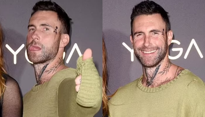 Levine was spotted with a single black rose on his left temple at  the AD100 party in Miami on Wednesday
