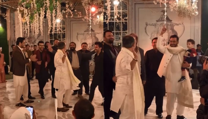 Viral: Faysal Quraisihi, Humayun Saeed win hearts with bhangra at celebrity wedding