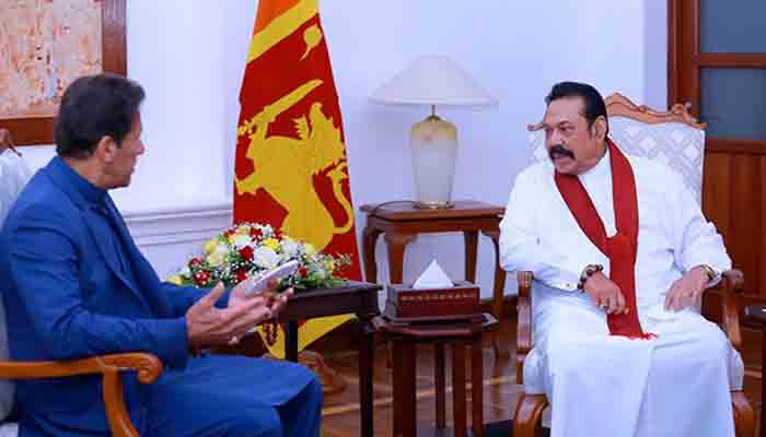 Prime Minister Imran Khan in meeting with his Sri Lankan counterpart Mahinda Rajapaksa. File photo