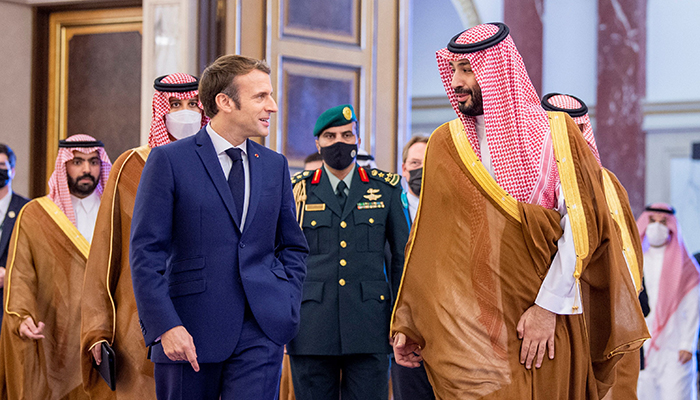 Saudi Crown Prince, Mohammed bin Salman receives French President Emmanuel Macron in Jeddah, Saudi Arabia, December 4, 2021. — Reuters