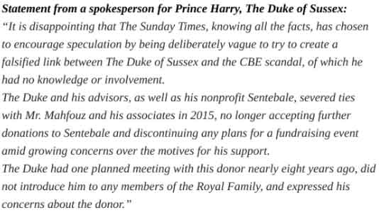 Prince Harry issues statement on scandal involving his father Prince Charles