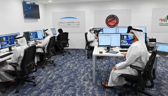 Staff work at the Mohammed bin Rashid Space Centre in Dubai. Photo: AFP