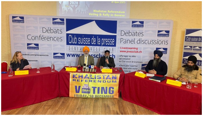 Sikhs for Justice leaders speak at a meeting with UN officials. Photo: Courtesy our correspondent