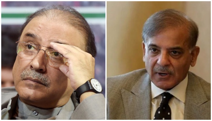 Former Pakistani president Asif Ali Zardari (L) and PML-N President Shahbaz Sharif (R) — AFP/ Twitter
