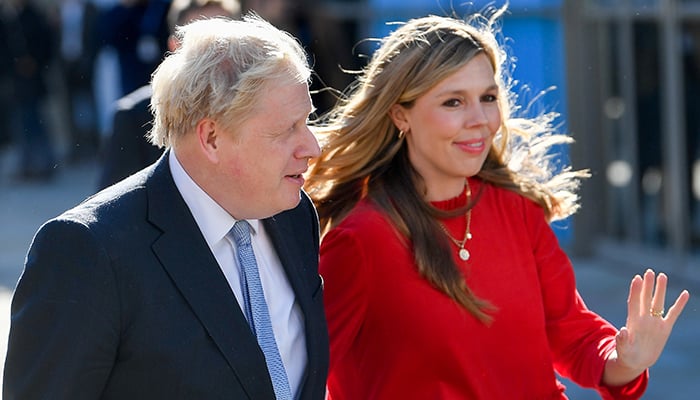 Britains Prime Minister Boris Johnson and his wife Carrie Johnson arrive to attend the annual Conservative Party Conference, in Manchester, Britain, October 6, 2021. — Reuters/File