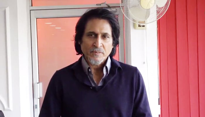 Pakistan Cricket Board (PCB) Chairman Ramiz Raja speaking during a video statement on December 9, 2021. — Twitter/TheRealPCB