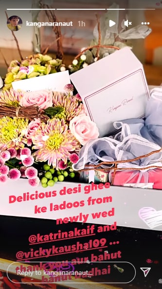 Kangana Ranaut receives special Ghee Laddoos from Katrina Kaif and Vicky Kaushal