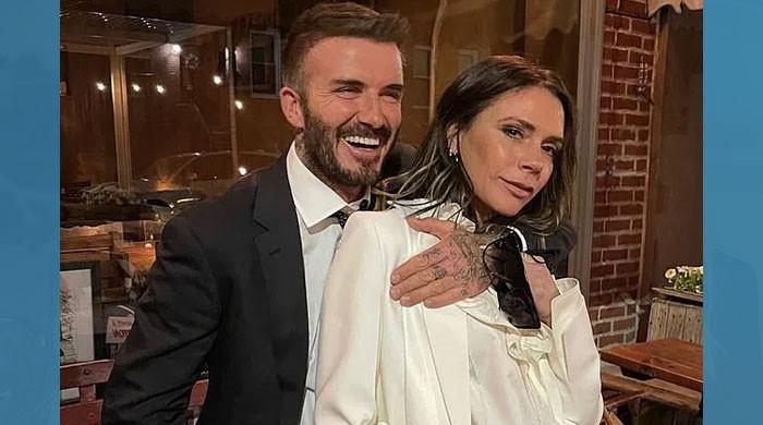 David Beckham wins wife Victoria's smile as he wears 'Spiceworld ...
