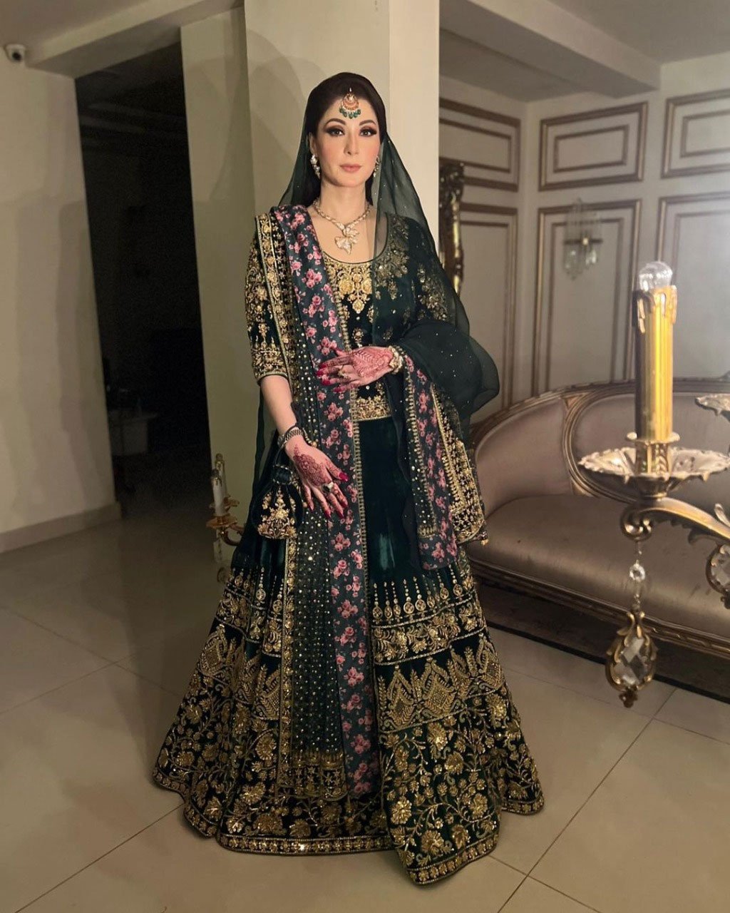 Watch: Maryam Nawaz dresses up to the nines for son Junaid Safdars wedding event