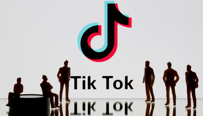 A 3-D printed figures are seen in front of displayed Tik Tok logo in this picture illustration taken November 7, 2019. — Reuters/File