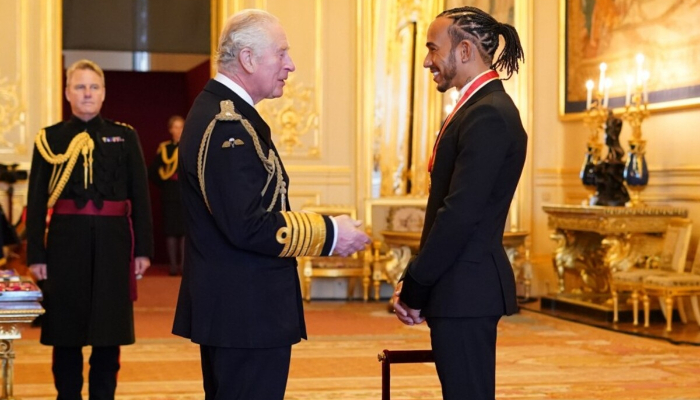 Hamilton received his knighthood for services to motorsport on Wednesday