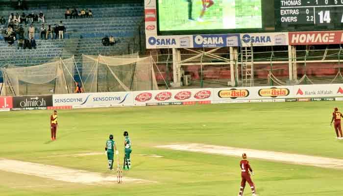 A picture of the National Stadium of Karachi during a Pakistan-West Indies clash. Photo: Twitter