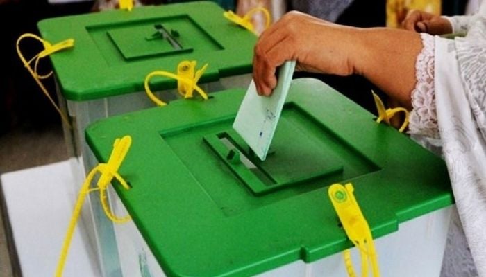 A woman casts her vote. Photo: Geo.tv/ file