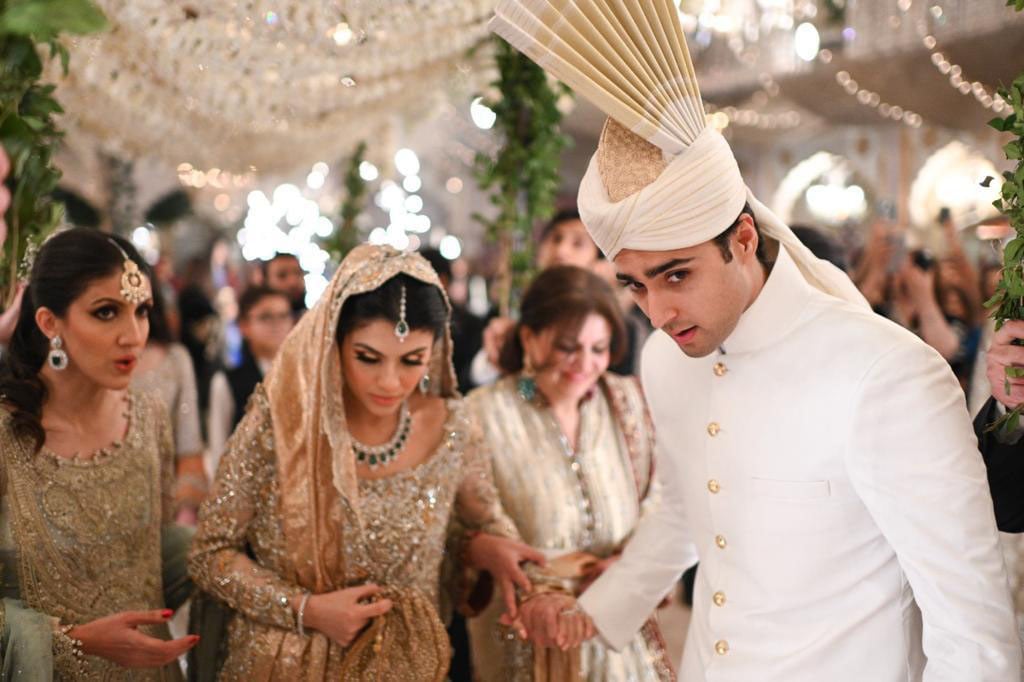 Photo from the wedding of PML-N Vice President Maryam Nawazs son, Junaid Safdar. Photo/Geo.tv