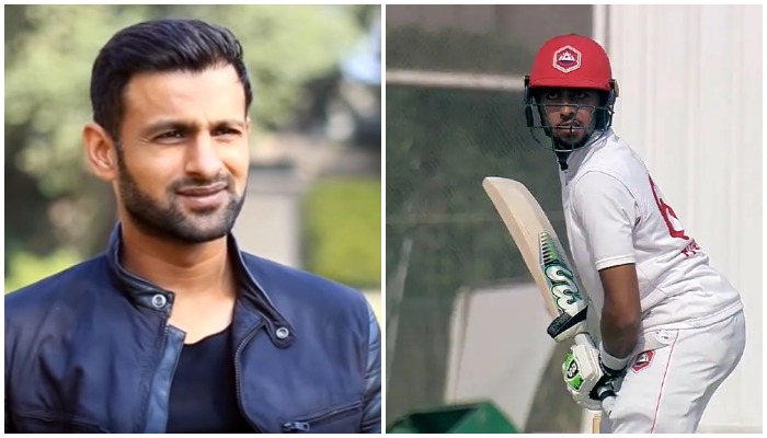 Shoaib Malik (kiri) dan Muhammad Huraira. Foto: Courtesy Twitter