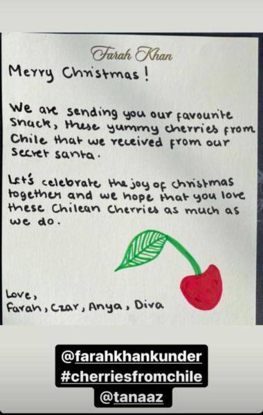 Gauri Khan receives sweet Christmas gift & a note from Farah Khan