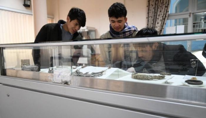 Visitors in Afghanistans national museum, once ransacked by Taliban. Photo: AFP