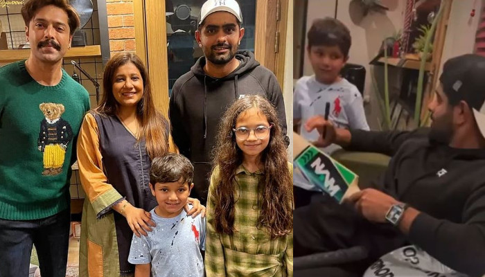 Babar Azam menandatangani pemukul kriket untuk putra Fahad Mustafa yang terkena bintang: Tonton