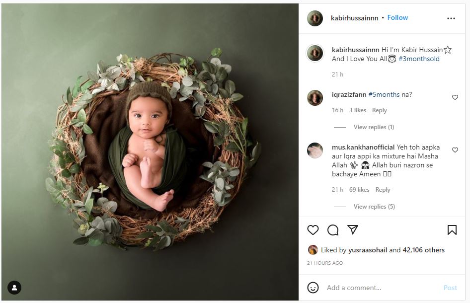 Iqra Aziz launches Kabirs Instagram account, asks fans to follow