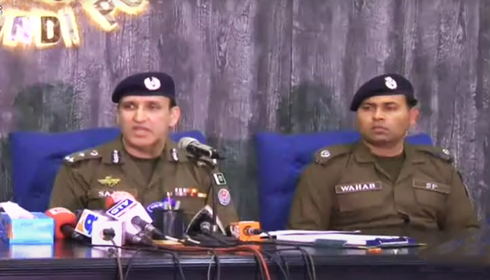 City Police Officer Rawalpindi Sajid Kiani addressing a press conference in the city on December 25, 2021. — Geo News