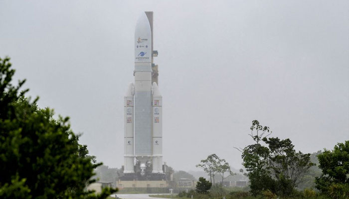 Arianespaces Ariane 5 rocket, with NASAs James Webb Space Telescope onboard, is rolled out to the launch pad at Europe’s Spaceport, the Guiana Space Center in Kourou, French Guiana December 23, 2021.— Reuters/File