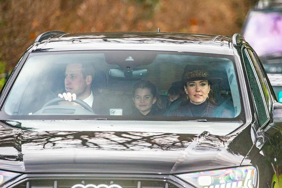 Kate and William with George, Charlotte & Louis attend Christmas day church service