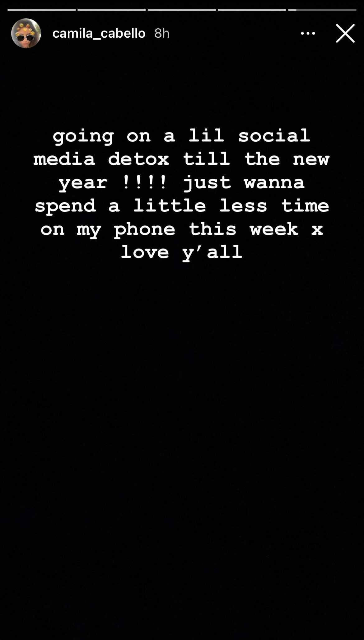 Camila Cabello shares rare update over reasons for ‘social media detox’