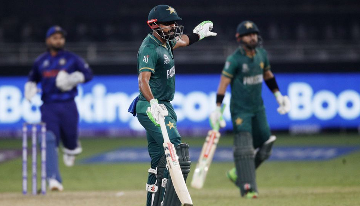 Cricket - ICC Mens T20 World Cup 2021 - Super 12 - Group 2 - India v Pakistan - Dubai International Stadium, Dubai, United Arab Emirates - October 24, 2021 Indias Babar Azam reacts. — Reuters