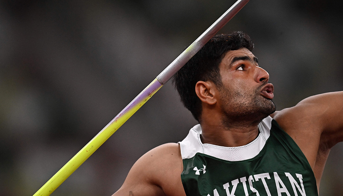 Pakistan´s Arshad Nadeem competes in the mens javelin throw final during the Tokyo 2020 Olympic Games at the Olympic Stadium in Tokyo on August 7, 2021. — AFP