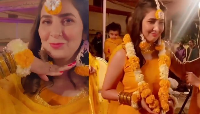 Areeba Habib makes adorable Mayun bride in marigold: Watch Video