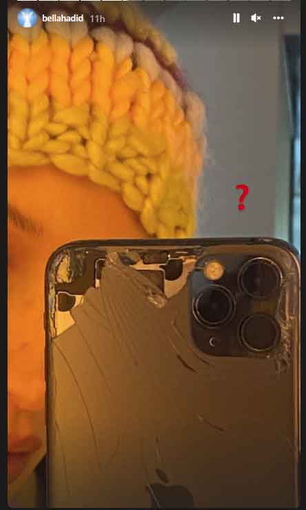 Bella Hadid: A millionaire whos using a broken smartphone