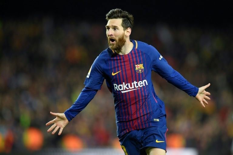 Lionel Messi celebrates a goal during a match — AFP