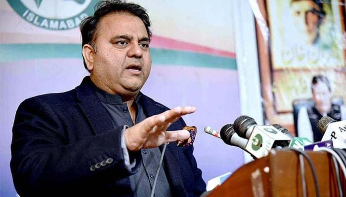 Federal Minister for Information Fawad Chaudhry speaking during an event — APP/File