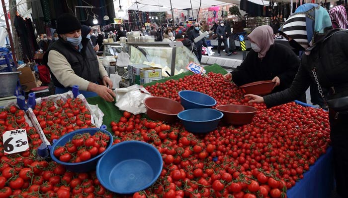 Women shop at a local market in Fatih district in Istanbul, Turkey January 13, 2021. — Reuters/File