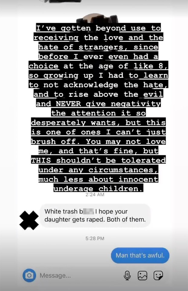 Britney Spears’ sister slams online troll for wishing rape on her daughter