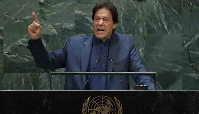 Prime Minister Imran Khan addressing the 74th session of the United Nations General Assembly in New York. — Reuters/File