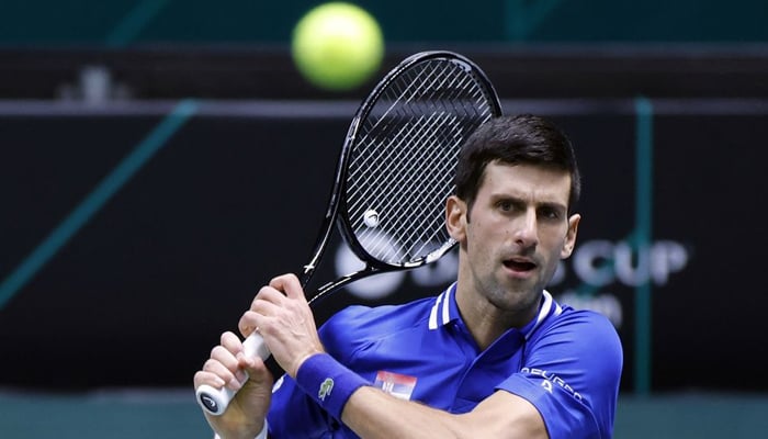 Tennis - Davis Cup Finals - Group F - Serbia v Austria - Olympiahalle, Innsbruck, Austria - November 26, 2021 Serbias Novak Djokovic in action during his match against Austrias Dennis Novak. — Reuters/File