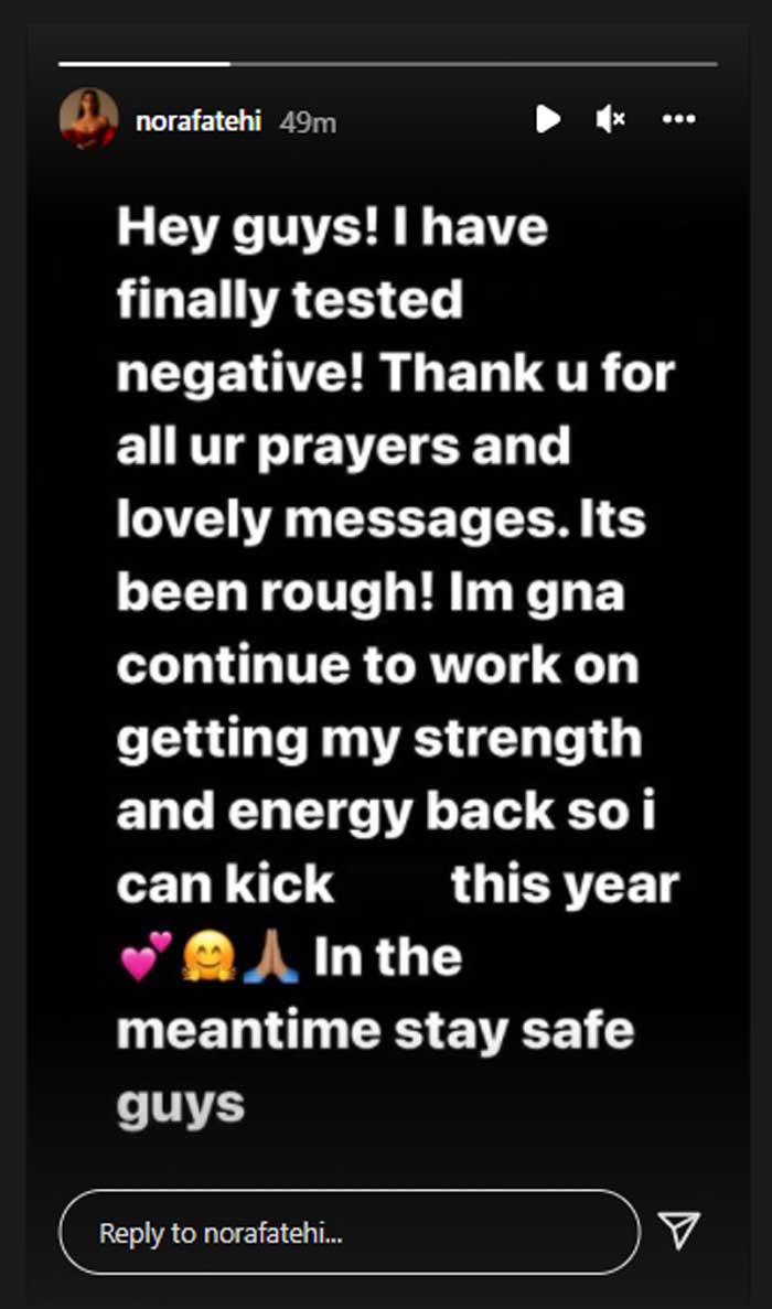 Nora Fatehi recovers from coronavirus, tests negative