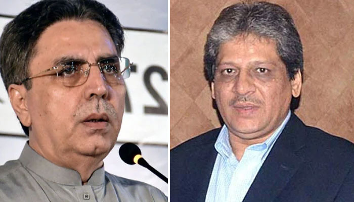 Muttahida Qaumi Movement – Pakistan’s (MQM-P) senior leader Amir Khan (L) and former governor Sindh Dr Ishratul Ebad (R). Photo: file